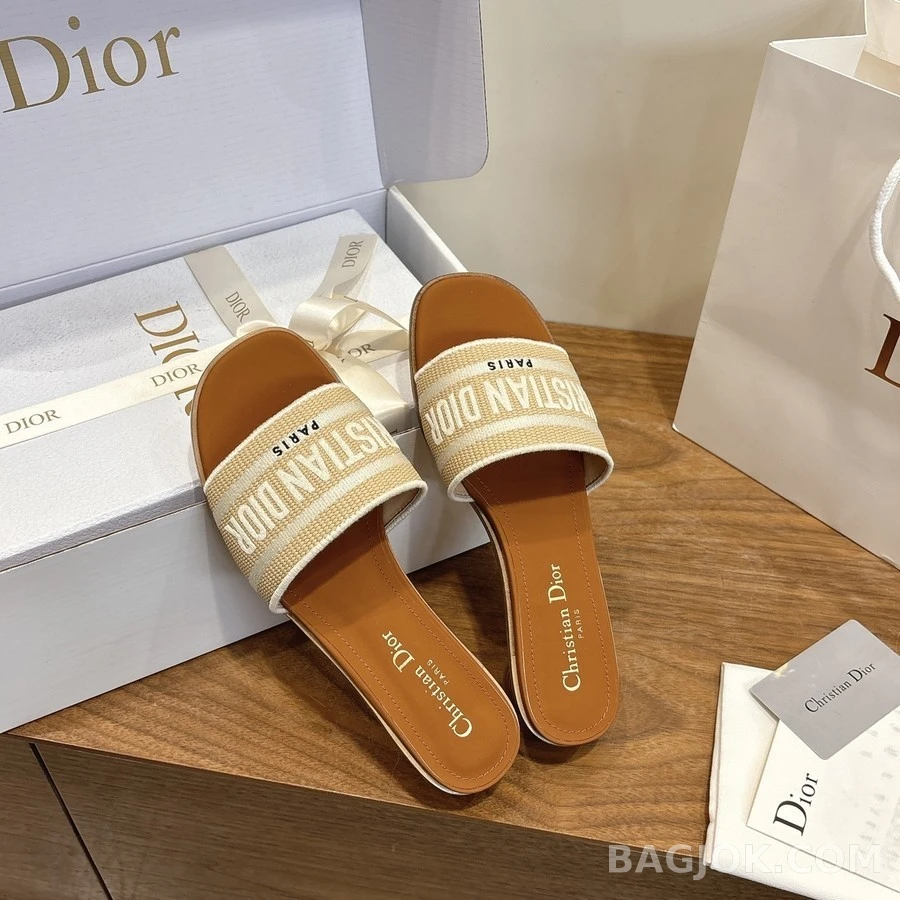 디올 디올 Dway 코튼 자수 힐 뮬 상세 이미지