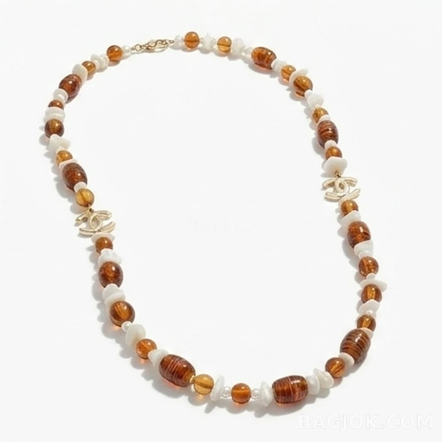 샤넬 샤넬 글레이즈드 쉘 더블C 목걸이 상세 이미지