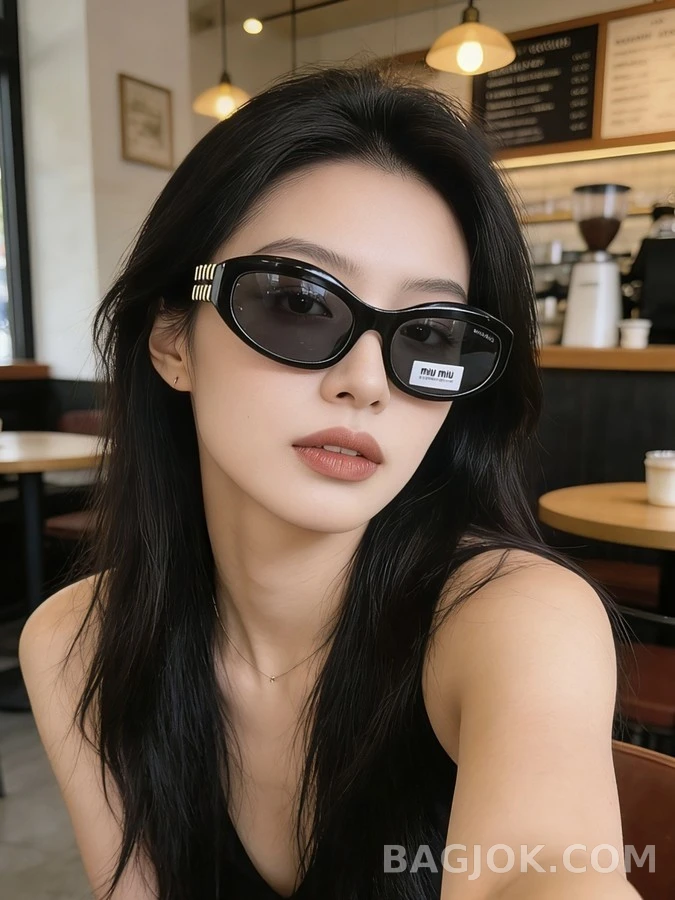 미우미우 미우미우 로고 장식 선글라스 상세 이미지