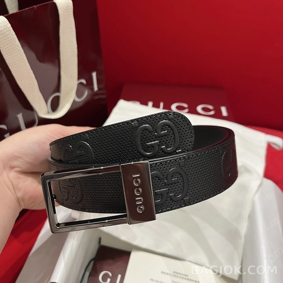 구찌 구찌 엠보싱 리버시블 벨트 상세 이미지