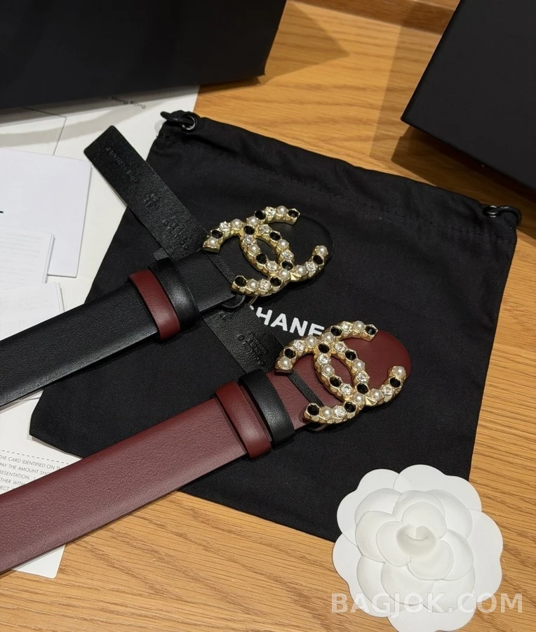 샤넬 샤넬 로고 진주 장식 벨트 상세 이미지