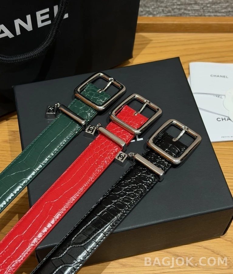 샤넬 샤넬 크로커다일 엠보 벨트 상세 이미지