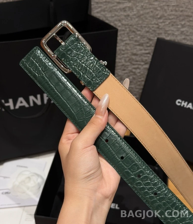 샤넬 샤넬 크로커다일 엠보 벨트 상세 이미지