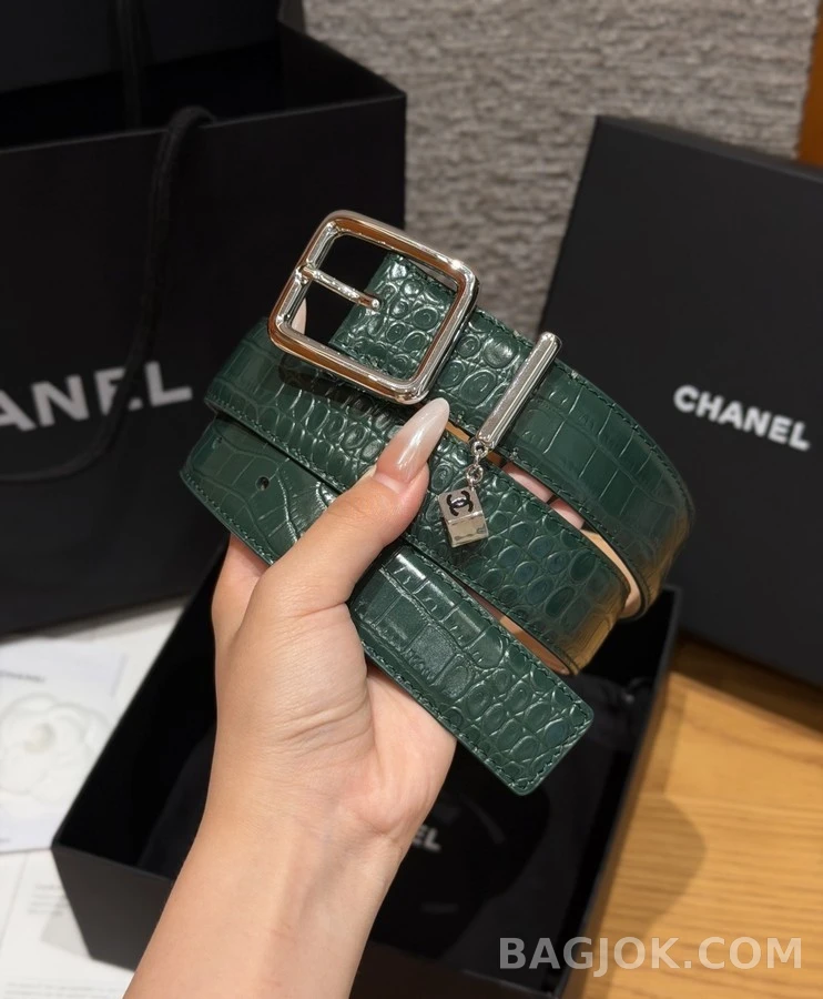샤넬 샤넬 크로커다일 엠보 벨트 상세 이미지