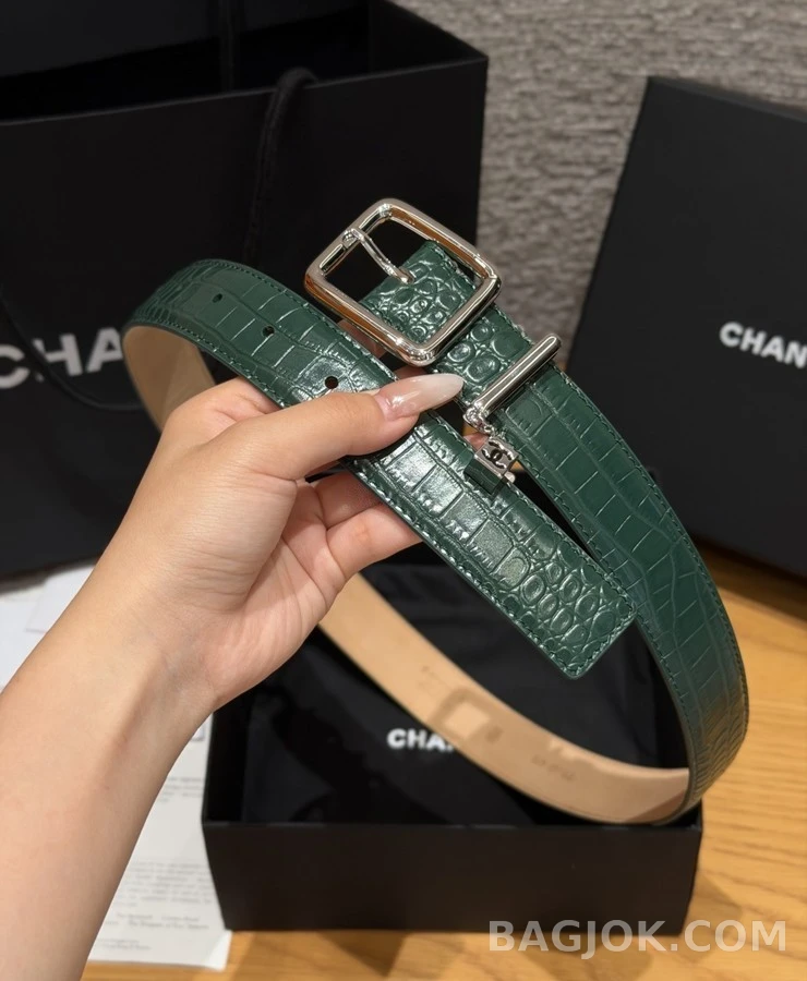 샤넬 샤넬 크로커다일 엠보 벨트 상세 이미지