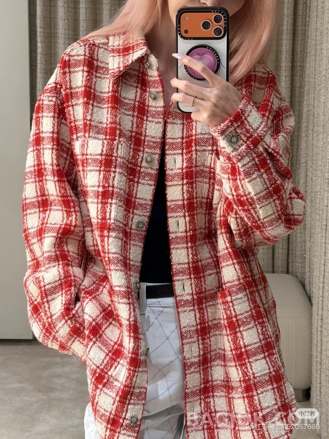 샤넬 샤넬 체크 울 셔츠 상세 이미지