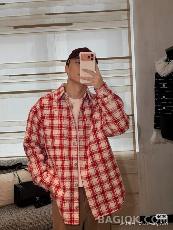 샤넬 샤넬 체크 울 셔츠 상세 이미지