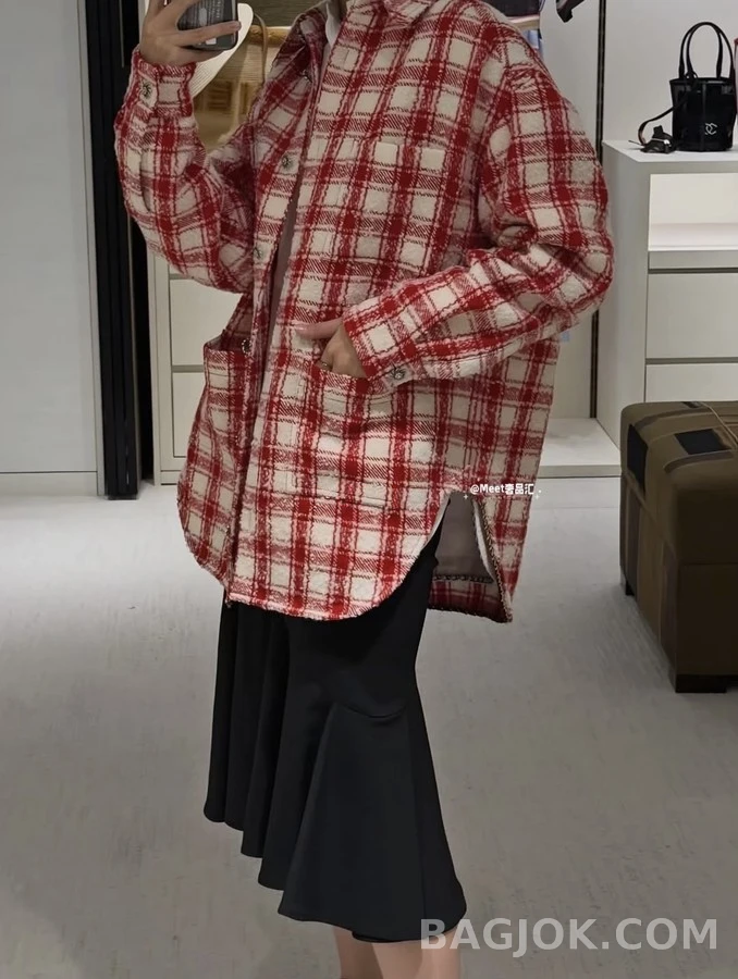 샤넬 샤넬 체크 울 셔츠 상세 이미지