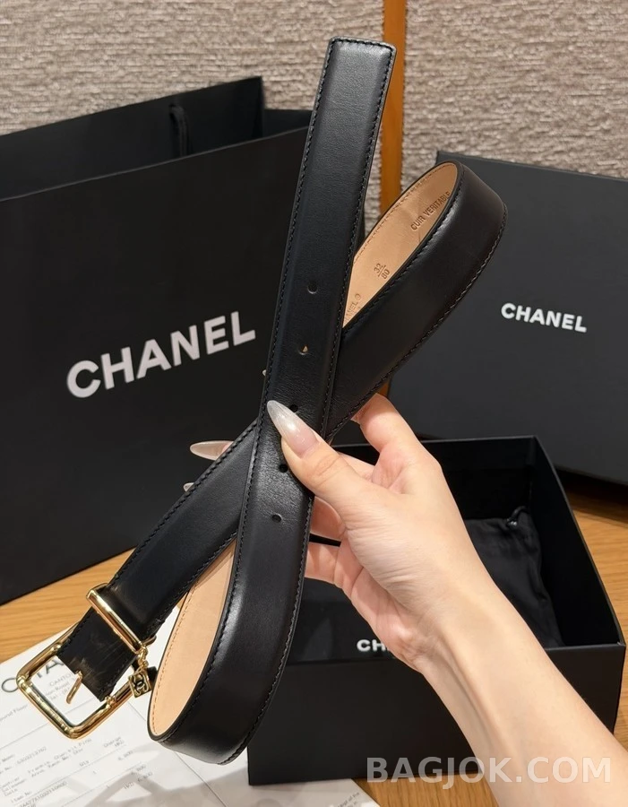 샤넬 샤넬 스퀘어 버클 로고 참 벨트 상세 이미지