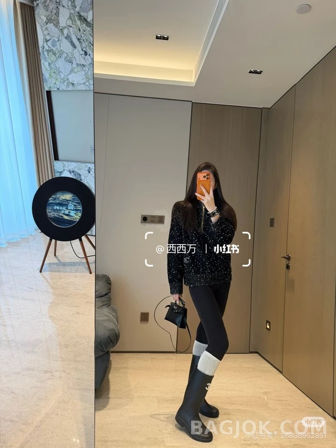 샤넬 샤넬 스페클 하프집업 니트 상세 이미지