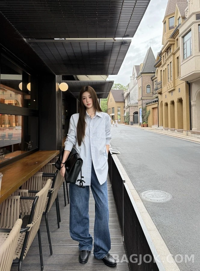 샤넬 샤넬 별점 스트라이프 더블C 자수 셔츠 상세 이미지