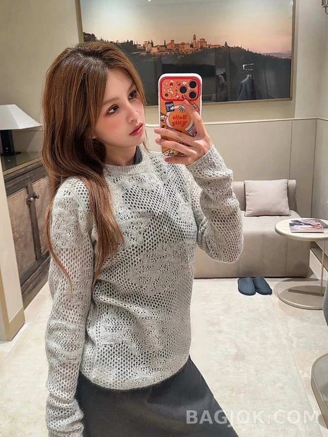 브루넬로 쿠치넬리 브루넬로 쿠치넬리 스파클 플라워 오픈워크 니트 상세 이미지