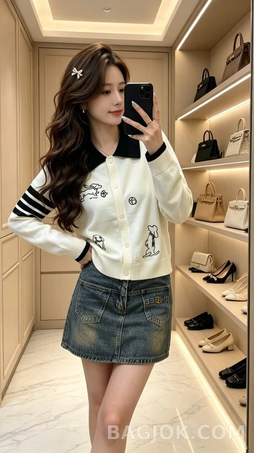 톰브라운 톰브라운 강아지 자수 니트 가디건 상세 이미지
