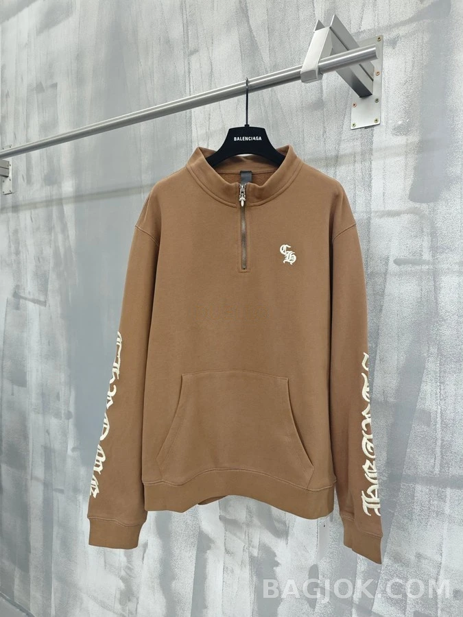 크롬하츠 크롬하츠 레터링 자수 하프집업 맨투맨 상세 이미지