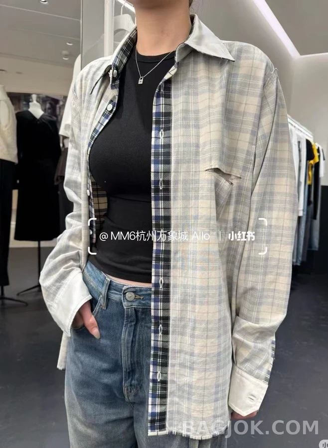 메종 마르지엘라 메종마르지엘라 그리드 체크 리버서블 셔츠 상세 이미지