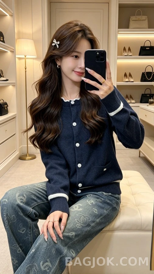 샤넬 샤넬 스캘럽넥 니트 가디건 상세 이미지