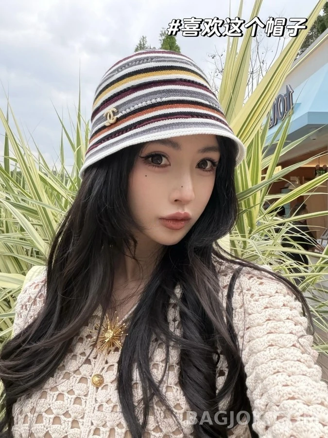 샤넬 샤넬 레트로 스트라이프 버킷햇 상세 이미지