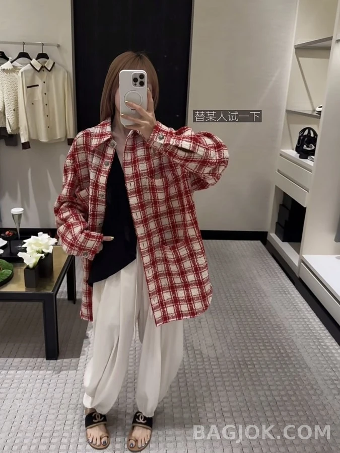 샤넬 샤넬 체크 셔츠 자켓 상세 이미지