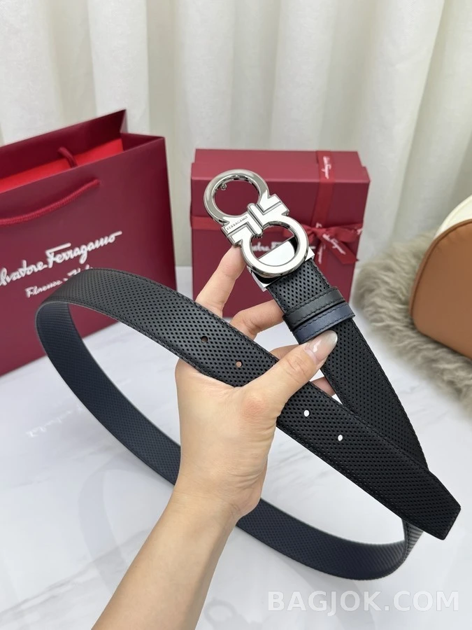 페라가모 페라가모 펀칭 간치니 리버서블 벨트 상세 이미지
