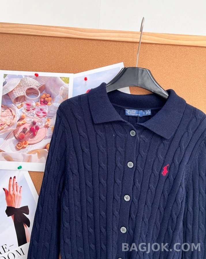 폴로 랄프 로렌 폴로 랄프 로렌 폴로 카라 케이블 가디건 상세 이미지