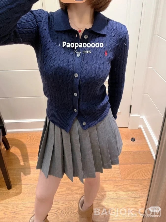 폴로 랄프 로렌 폴로 랄프 로렌 폴로 카라 케이블 가디건 상세 이미지