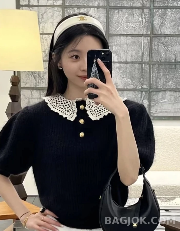 셀린느 셀린느 트리옹프 로고 가죽 헤어밴드 상세 이미지