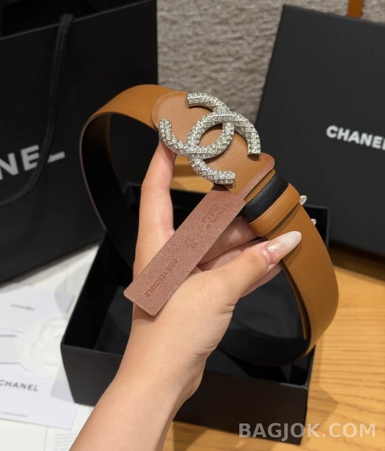 샤넬 샤넬 크리스탈 로고 벨트 상세 이미지