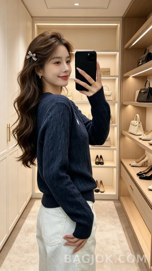 폴로 랄프 로렌 폴로 랄프 로렌 케이블 니트 라운드넥 스웨터 상세 이미지