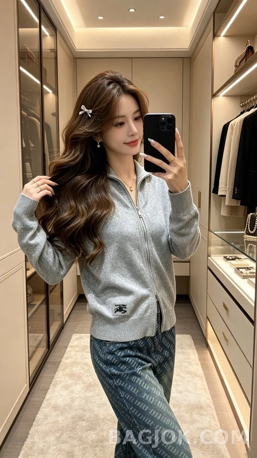 버버리 버버리 스탠드넥 로고 집업 가디건 상세 이미지