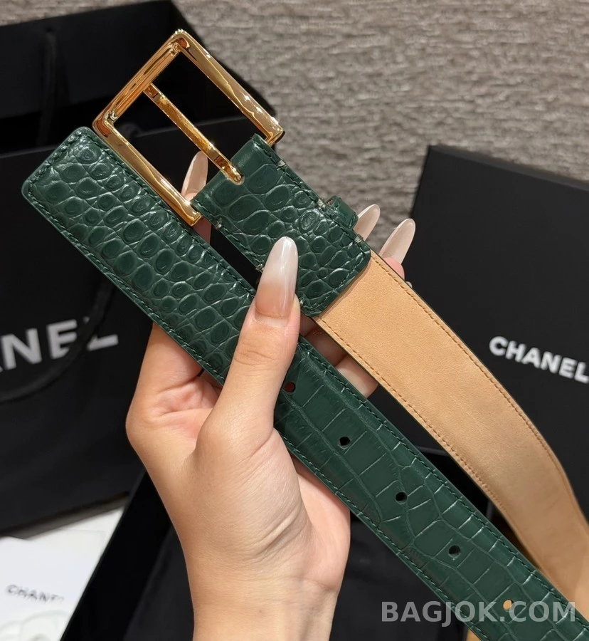 샤넬 샤넬 악어 엠보 레더 벨트 상세 이미지