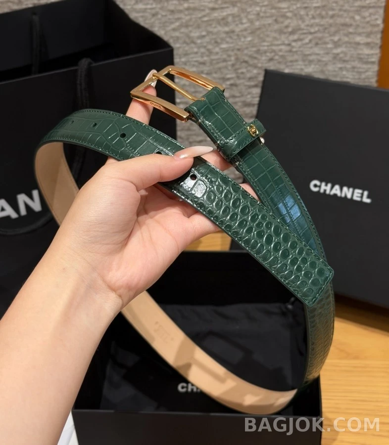 샤넬 샤넬 악어 엠보 레더 벨트 상세 이미지