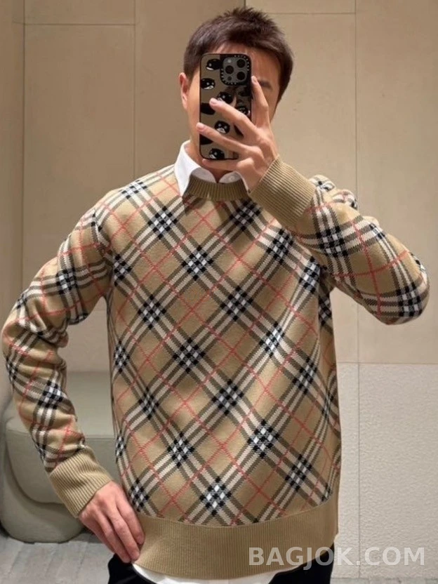버버리 버버리 체크 아가일 니트 스웨터 상세 이미지