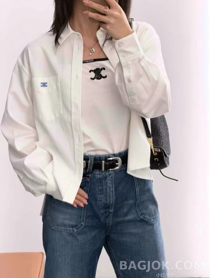 셀린느 셀린느 개선문 엠블럼 자수 셔츠 상세 이미지