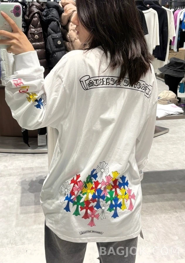 크롬하츠 크롬하츠 레인보우 크로스 긴팔 티셔츠 상세 이미지