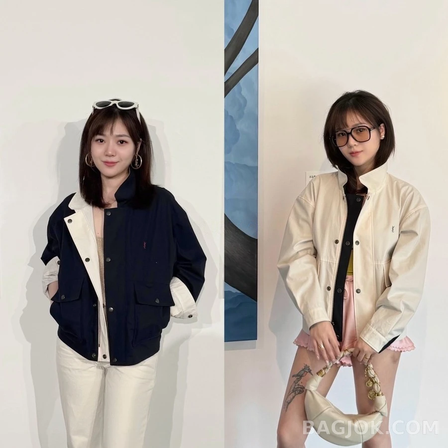생로랑 세인트로랑 로고 자수 양면 자켓 상세 이미지