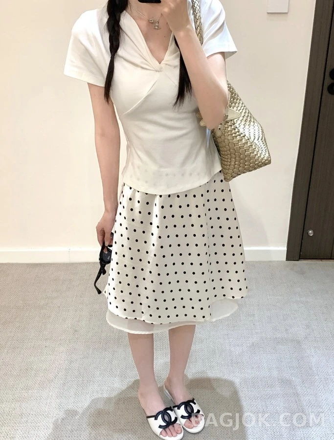 샤넬 샤넬 투톤 로고 슬라이드 샌들 상세 이미지