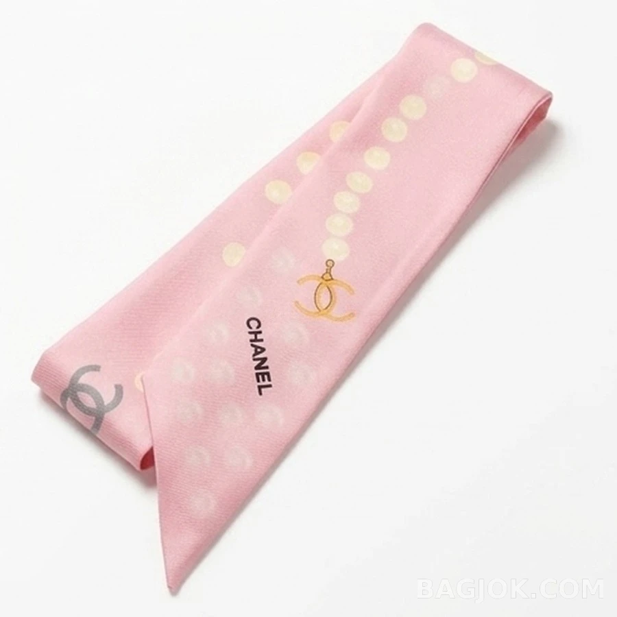 샤넬 샤넬 진주 도트 트윌리 스카프 상세 이미지