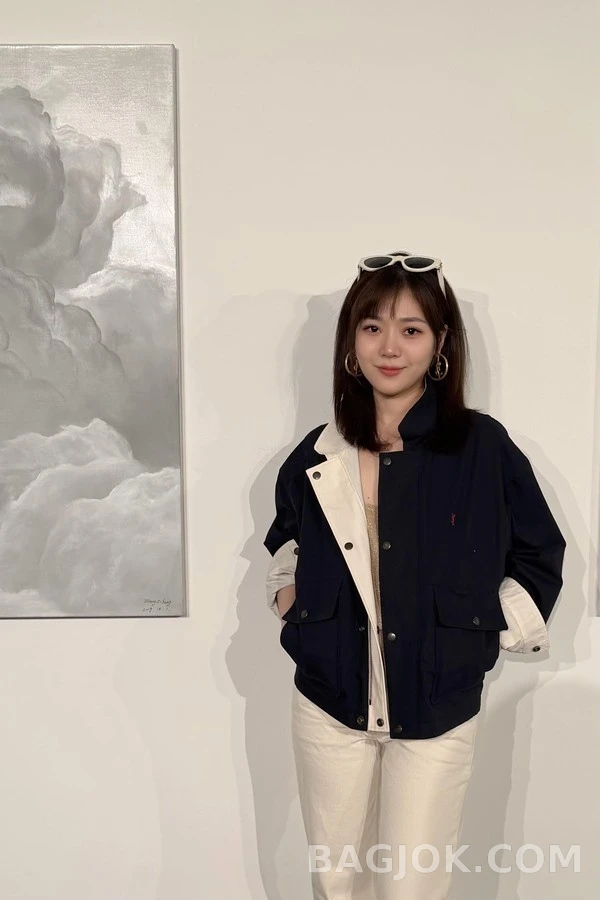 생로랑 세인트로랑 배색 로고 리버시블 자켓 상세 이미지