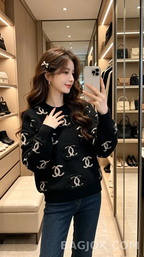 샤넬 샤넬 로고 니트 스웨터 상세 이미지
