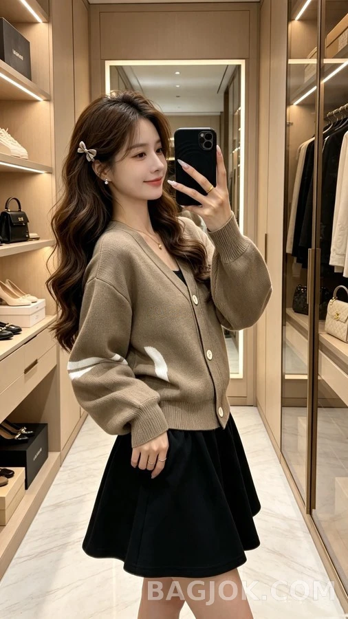 샤넬 샤넬 레터링 스트라이프 가디건 상세 이미지