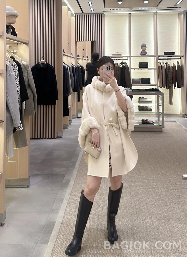 로로피아나 로로피아나 모피 칼라 케이프 자켓 상세 이미지