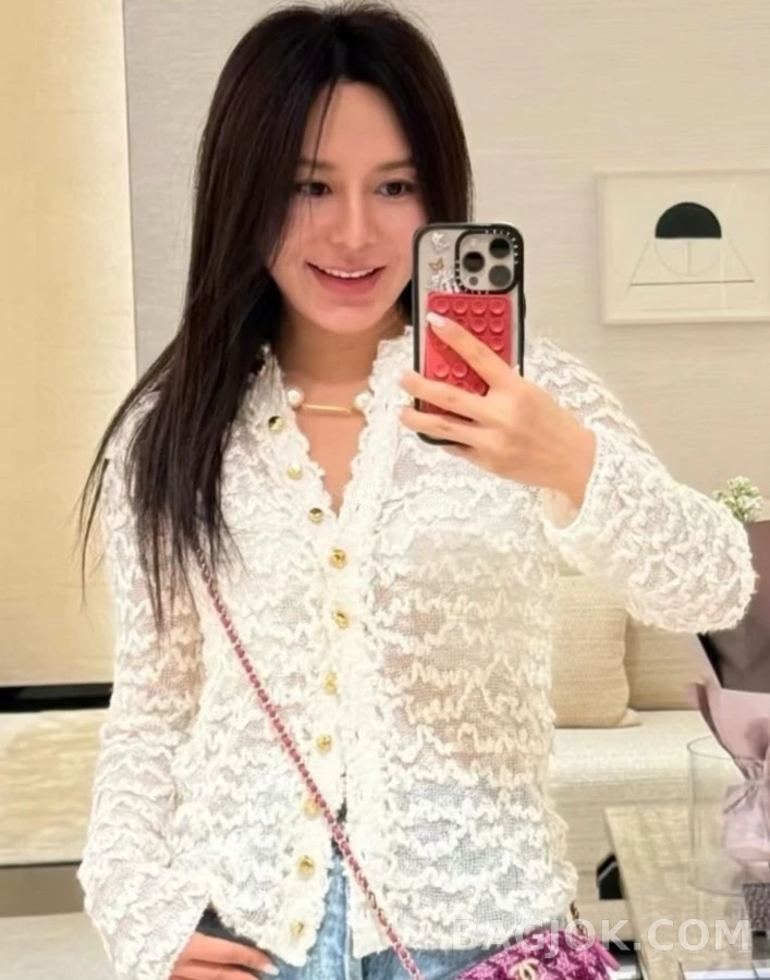 샤넬 샤넬 웨이브 패턴 니트 가디건 상세 이미지