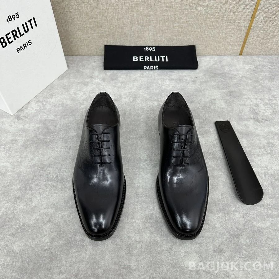벨루티 벨루티 스크리토 패턴 레이스업 슈즈 상세 이미지
