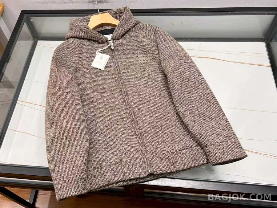 브루넬로 쿠치넬리 브루넬로 쿠치넬리 후드 니트 집업 자켓 상세 이미지
