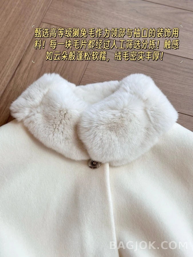 로로피아나 로로피아나 렉스 래빗 퍼 트리밍 캐시미어 케이프 코트 상세 이미지