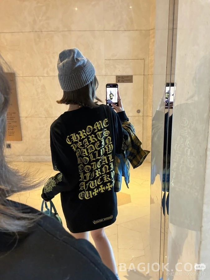 크롬하츠 크롬하츠 네온 스크롤 긴팔 티셔츠 상세 이미지