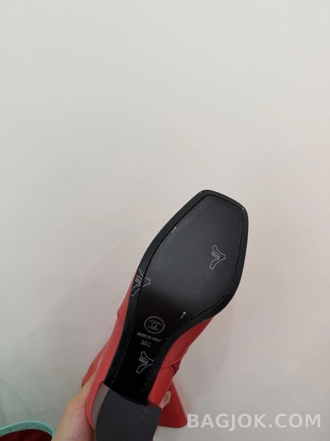 샤넬 샤넬 램스킨 스퀘어 토 롱 부츠 상세 이미지