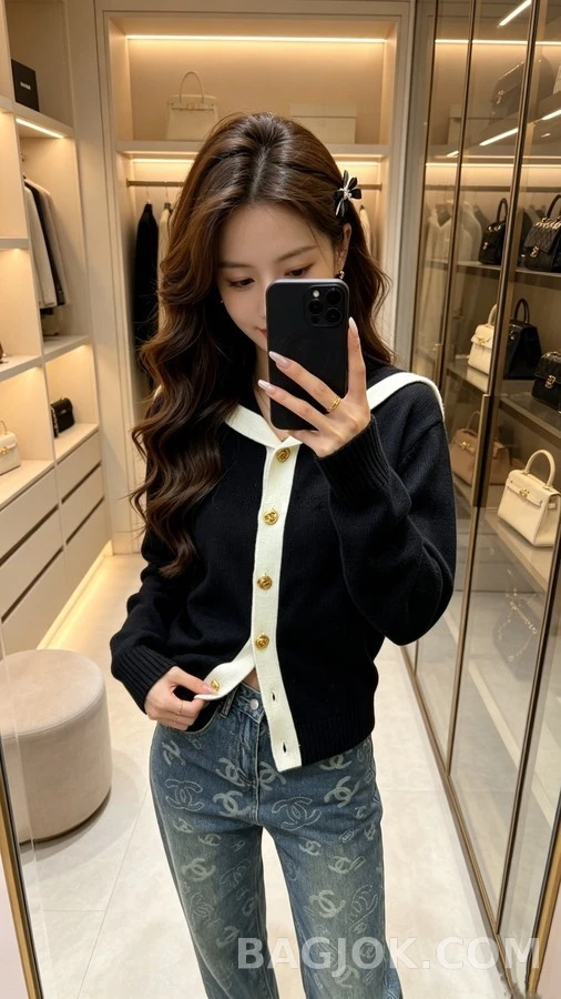 샤넬 샤넬 세일러 카라 니트 가디건 상세 이미지