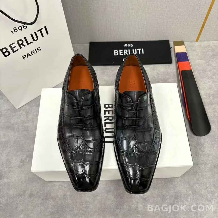 벨루티 벨루티 악어 패턴 브로그 슈즈 상세 이미지
