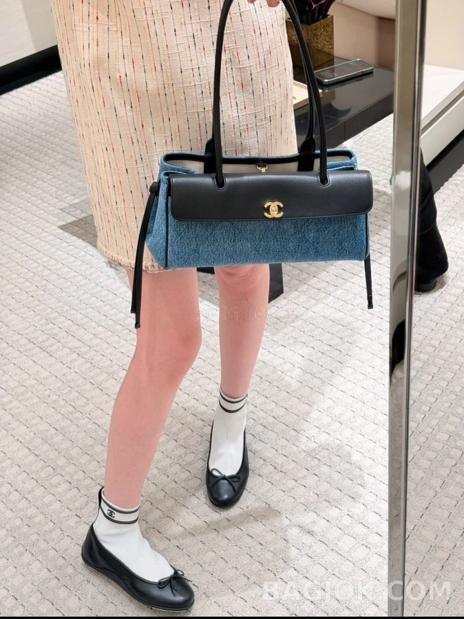 샤넬 샤넬 투톤 보우 삭스 플랫 상세 이미지